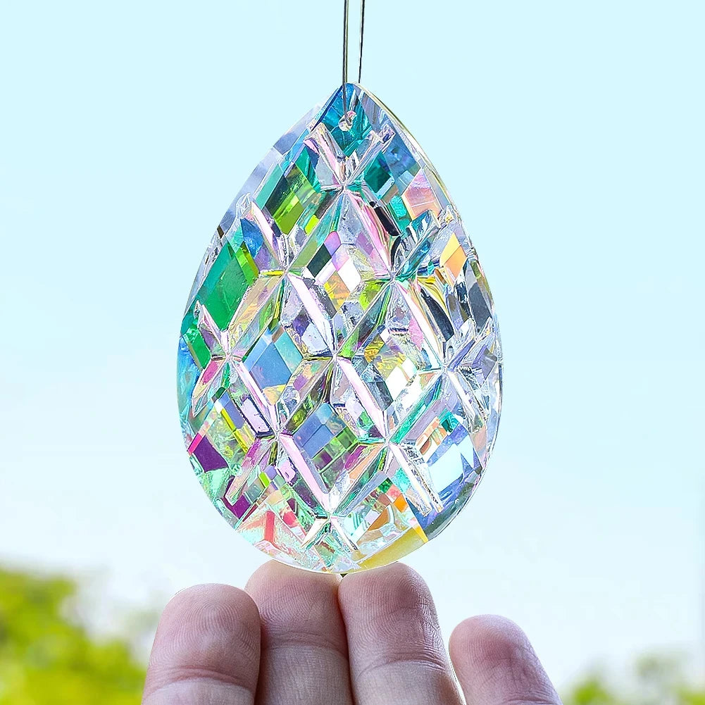 Crystal Glass Waterdrop Suncatcher Prism Pendant