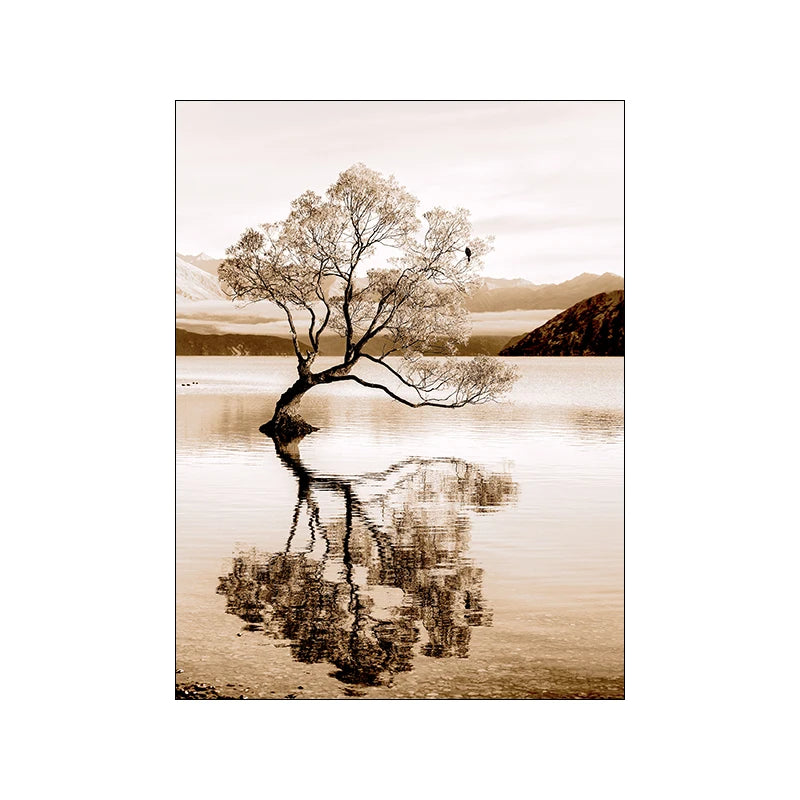 Botanical Landscape Canvas Print | Modern Wall Art for Living Room & Home Décor