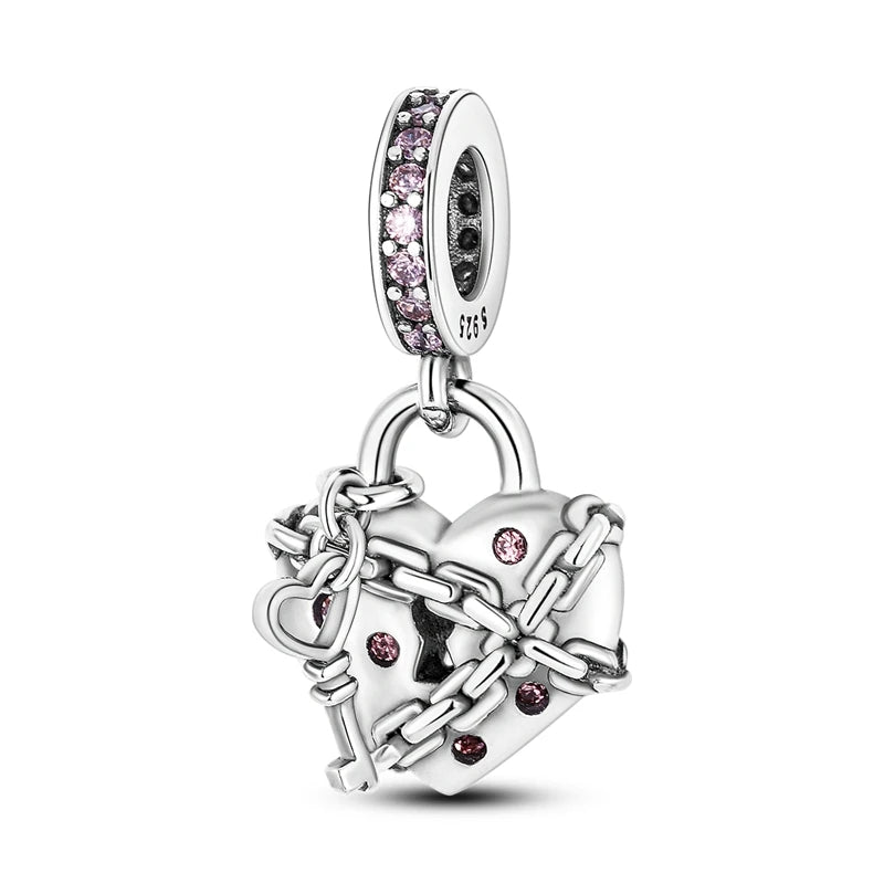 925 Sterling Silver Charm Pendant | Hearts, Bows, Butterflies & More