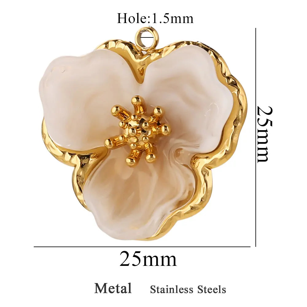 Hibiscus Flower Pendant Charms for DIY Jewelry