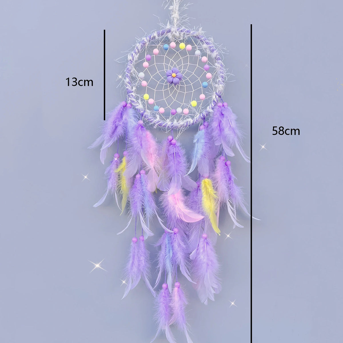 Indian Dream Catcher Wall Hanging | Feather & Bead Boho Wall Decor