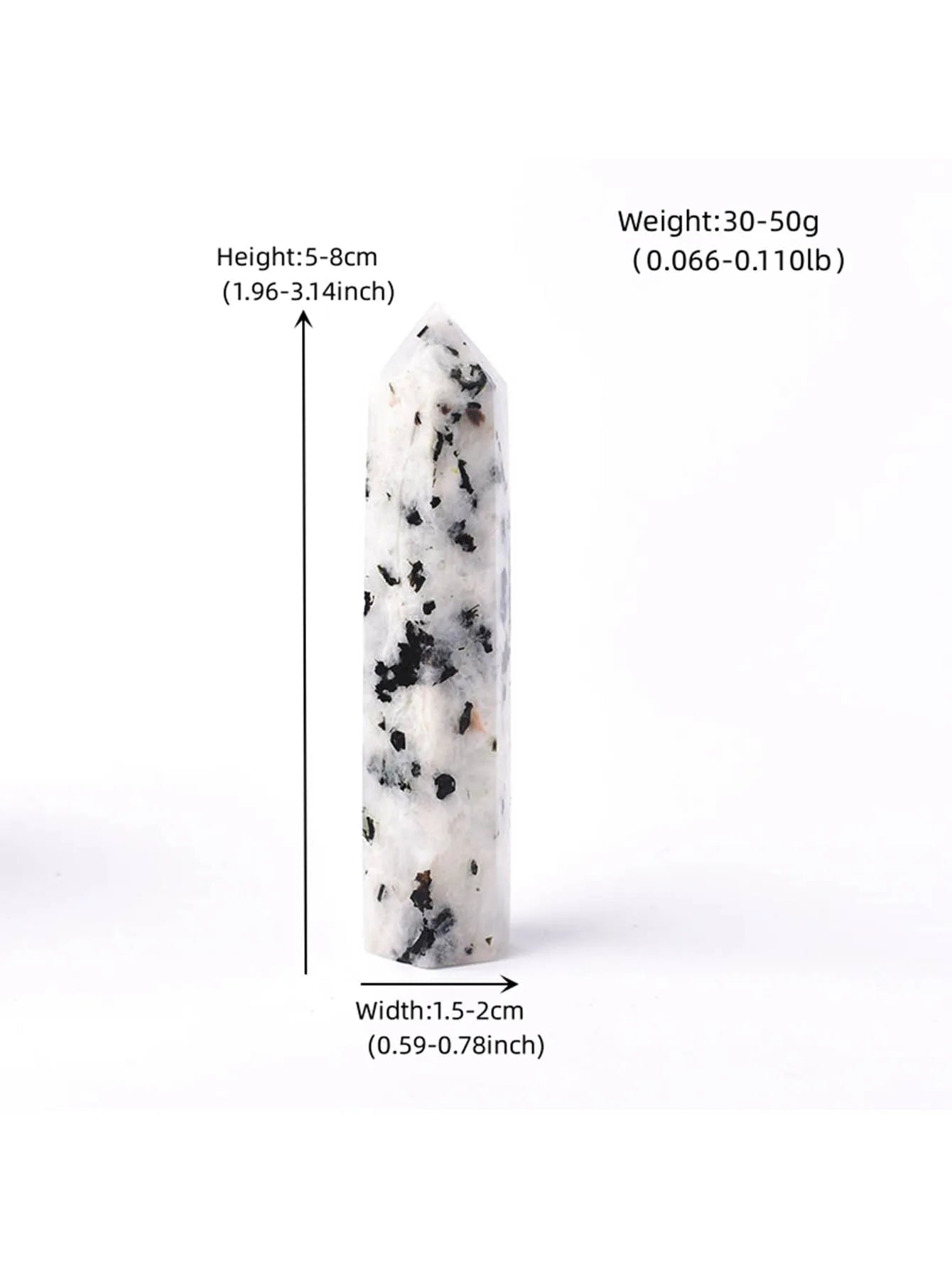 Natural Moonstone Crystal Point | Polished Obelisk Wand · Intuition & New Beginnings