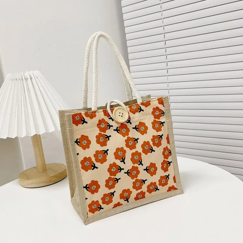Mini Floral Linen Handbag | Boho Square Bag for Women | 6 Styles
