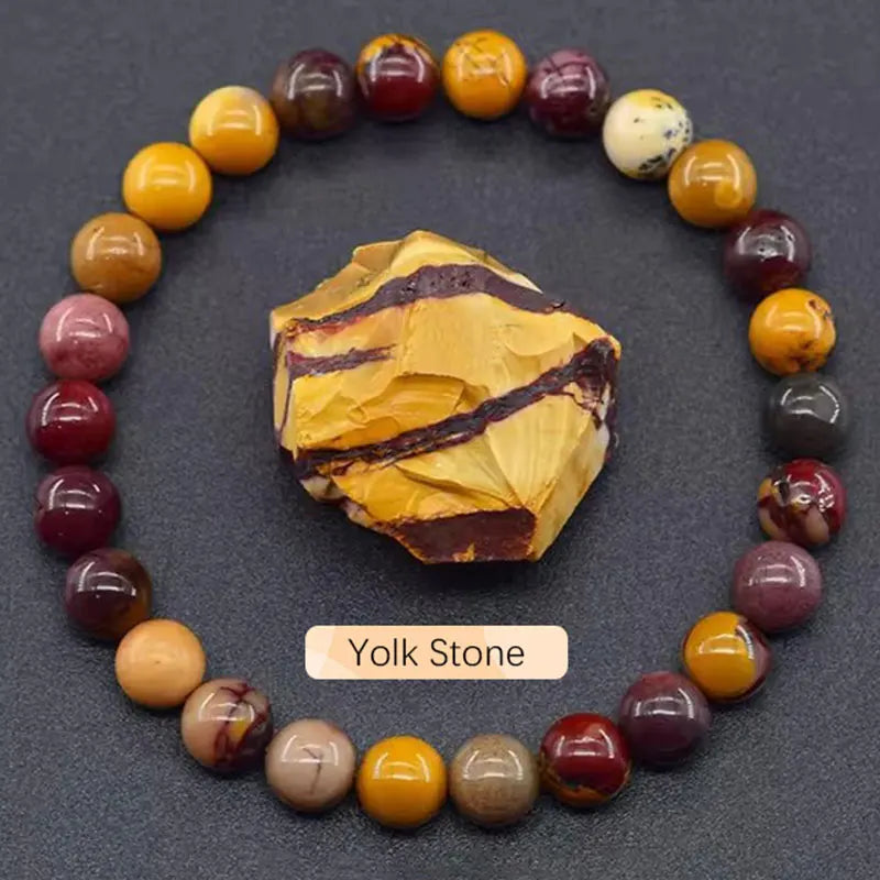 Natural Gemstone Beaded Bracelet — Healing Crystal Stretch Bracelet