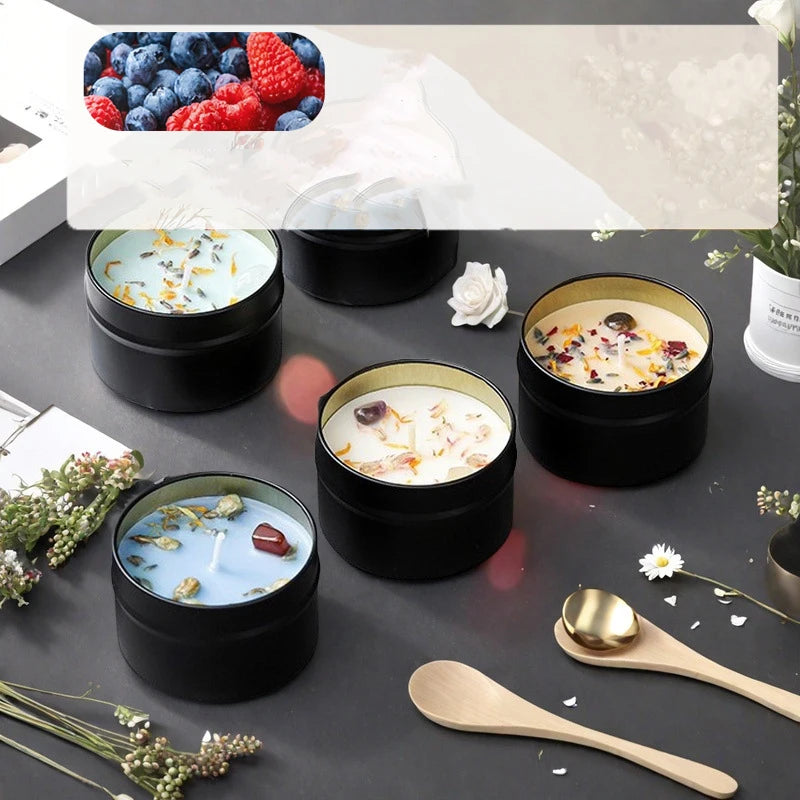 Crystal & Dried Flower Soy Wax Candle — Iron Tin Gift Candle