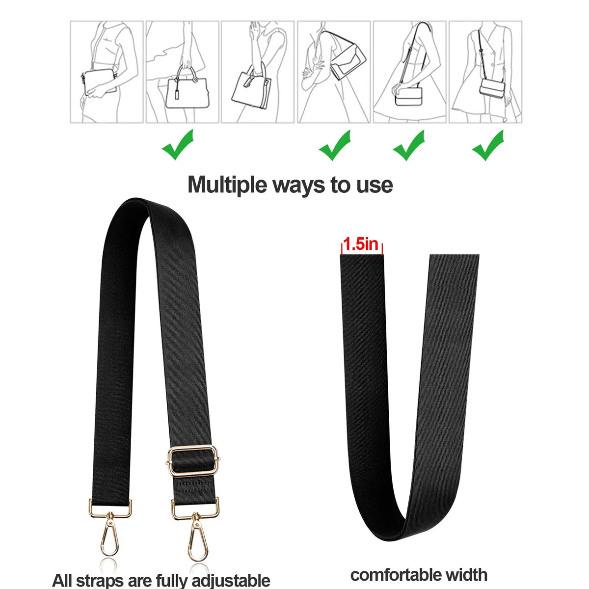 Boho Guitar-Style Bag Strap | Adjustable 80–140 cm