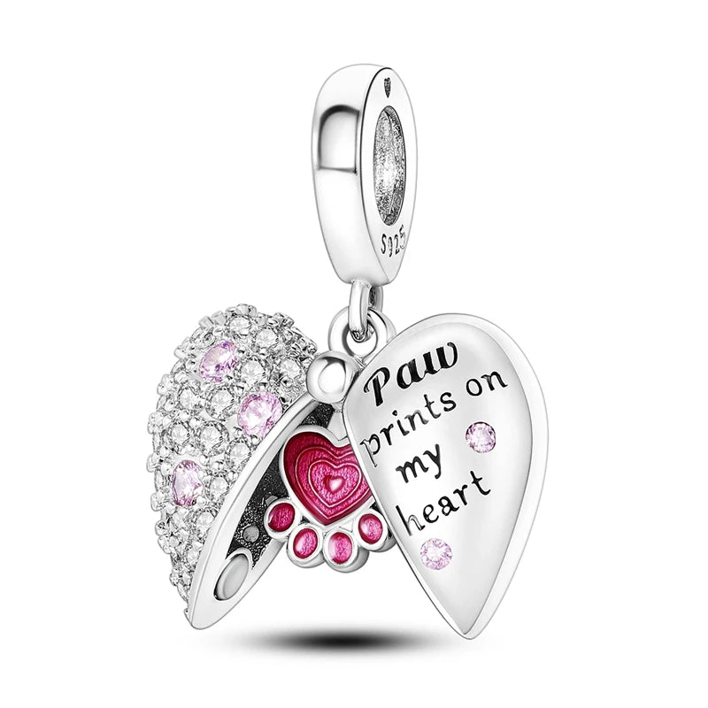 925 Sterling Silver Charm Pendant | Hearts, Bows, Butterflies & More