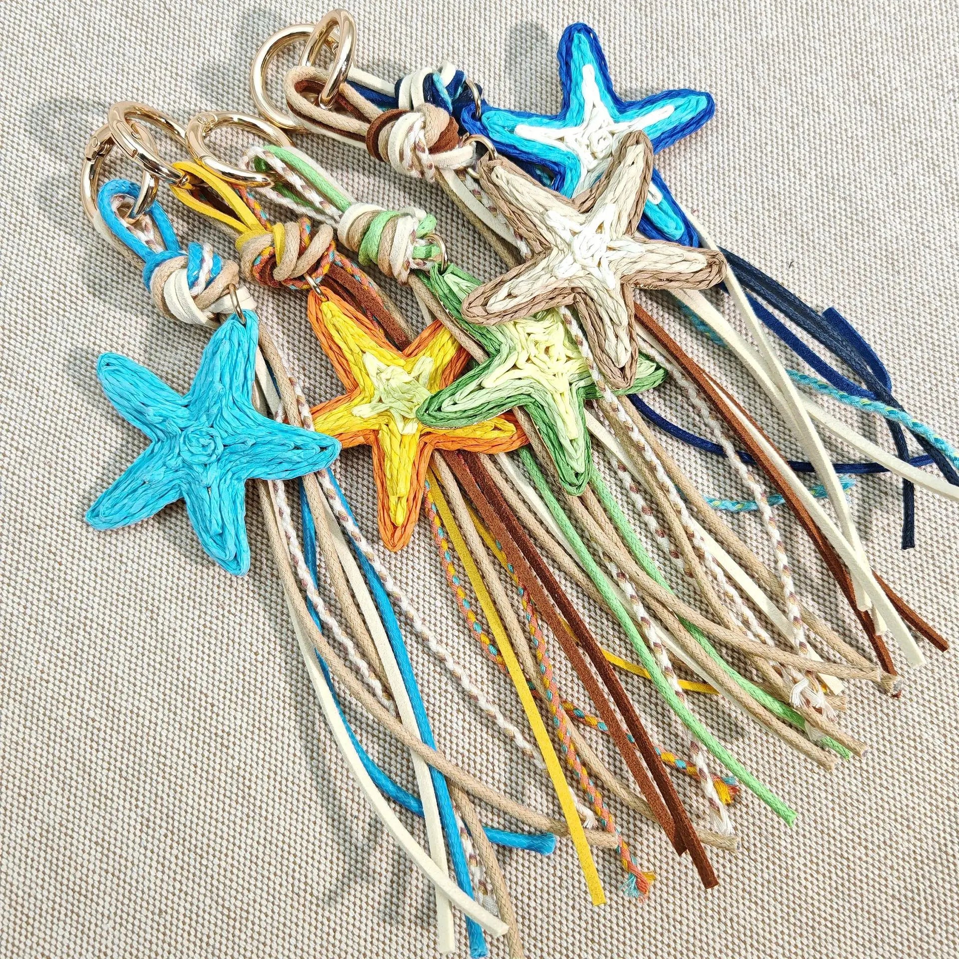 Boho Rainbow Braided Cord Bag Charm | Handmade Keychain & Purse Accessory