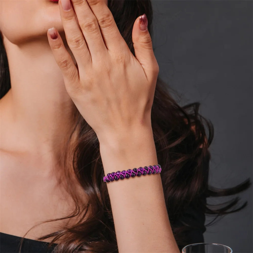 Double Braided Natural Stone Bracelet