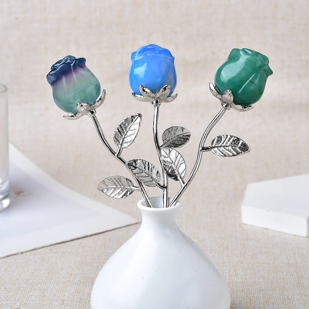 Carved Crystal Rose | Decorative Flower Keepsake