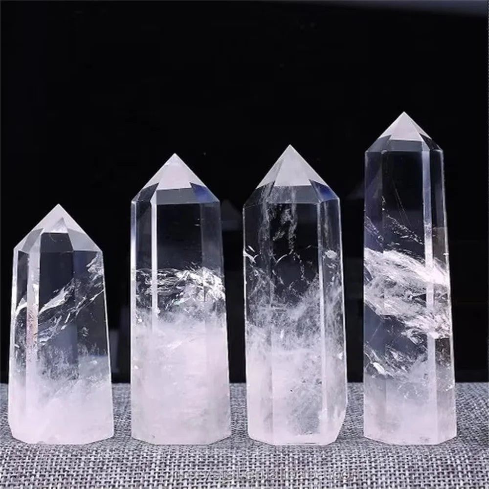 Natural Clear Quartz Crystal Tower — Healing Stone Point for Meditation & Home Decor