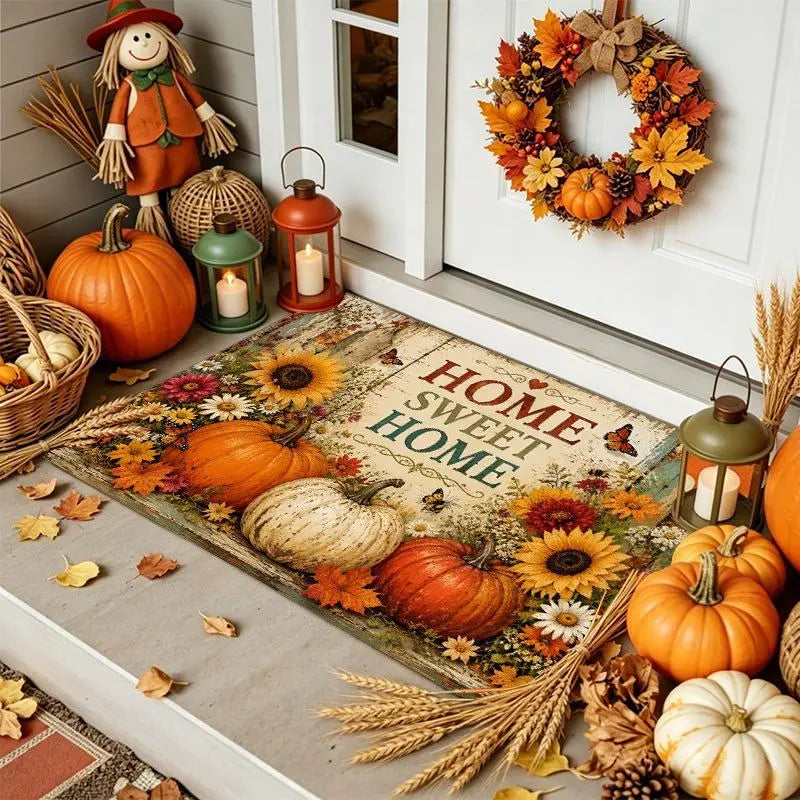 Autumn Pumpkin & Sunflower Floor Mat