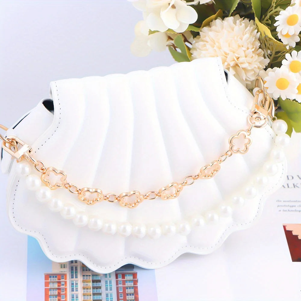 Enamel Flower Bag Chain | Silver or Gold Tone