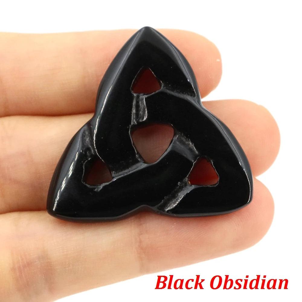 Natural Stone Celtic Knot Pendant Ornaments | Crystal Sets