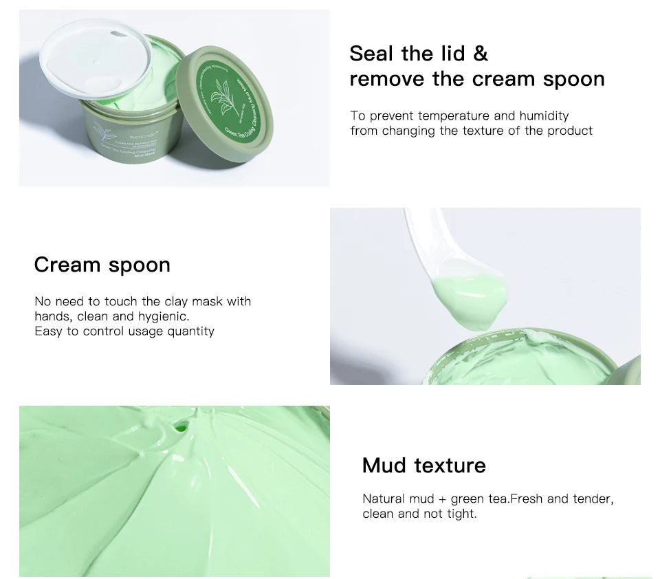 Green Tea Clay Mud Mask – 100g | Deep Cleansing & Pore Refining
