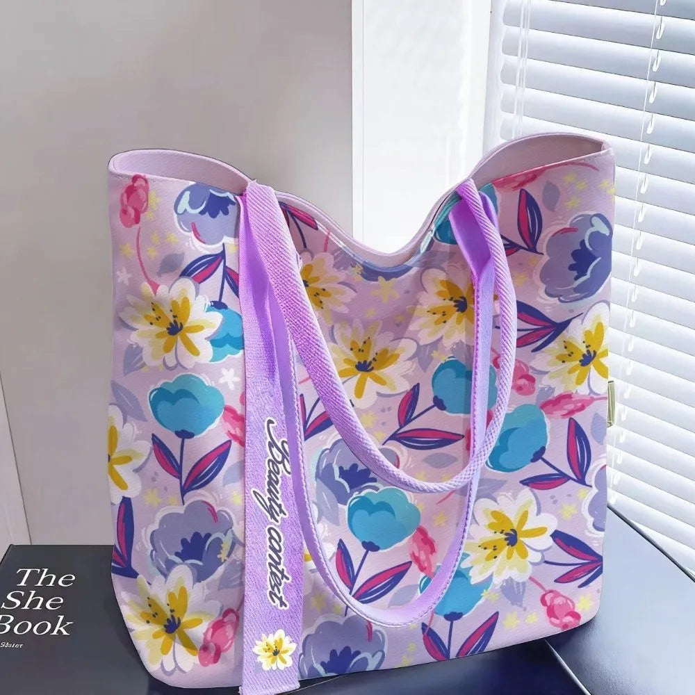 Floral Canvas Tote Bag | Large or Lunch-Bag Size