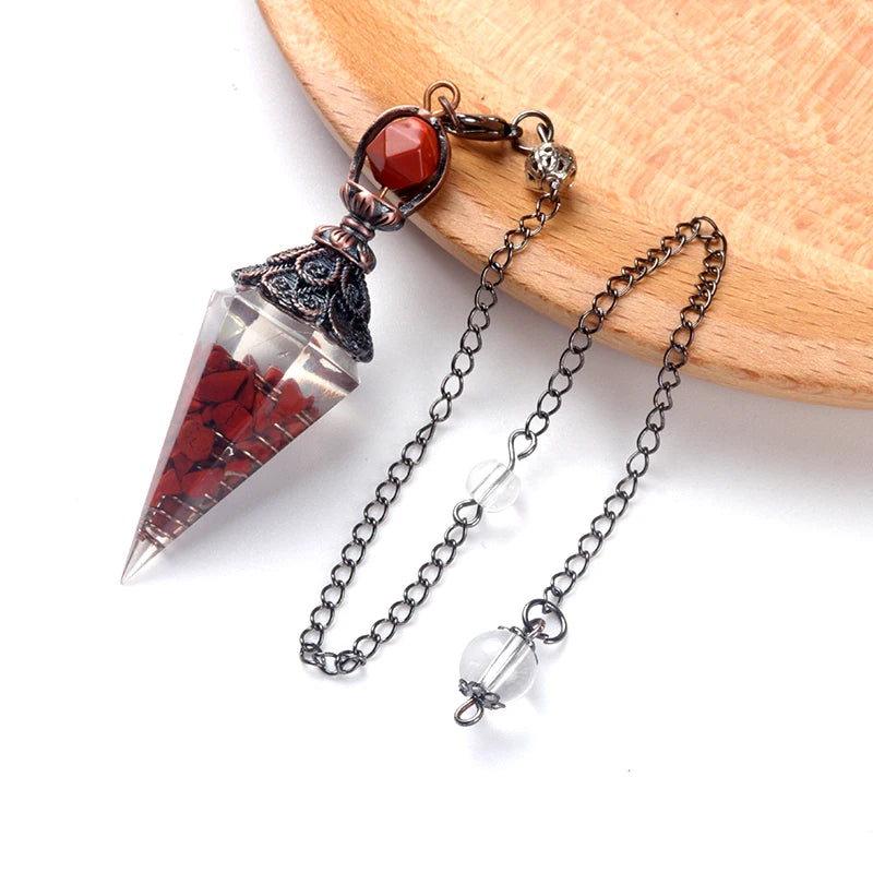 Crystal Pendulum Pendant | Natural Stone Dowsing Necklace