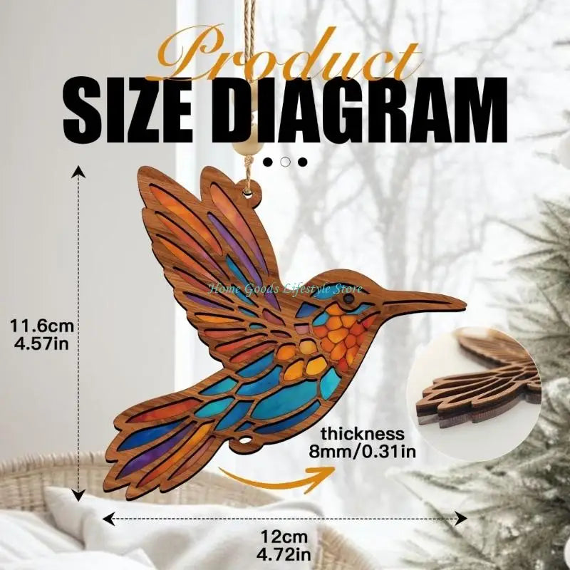 Hummingbird Stained Glass Suncatcher