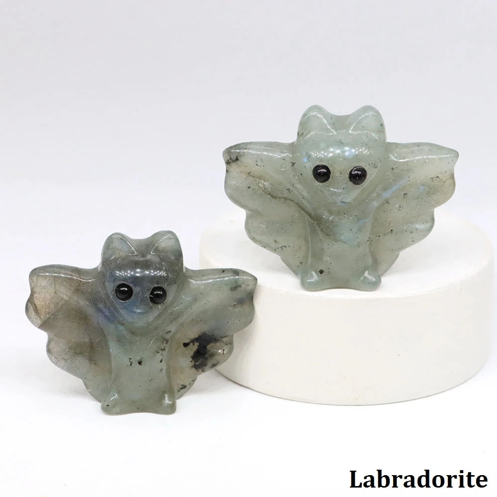 Mini Carved Crystal Bat | Stone & Opalite Options