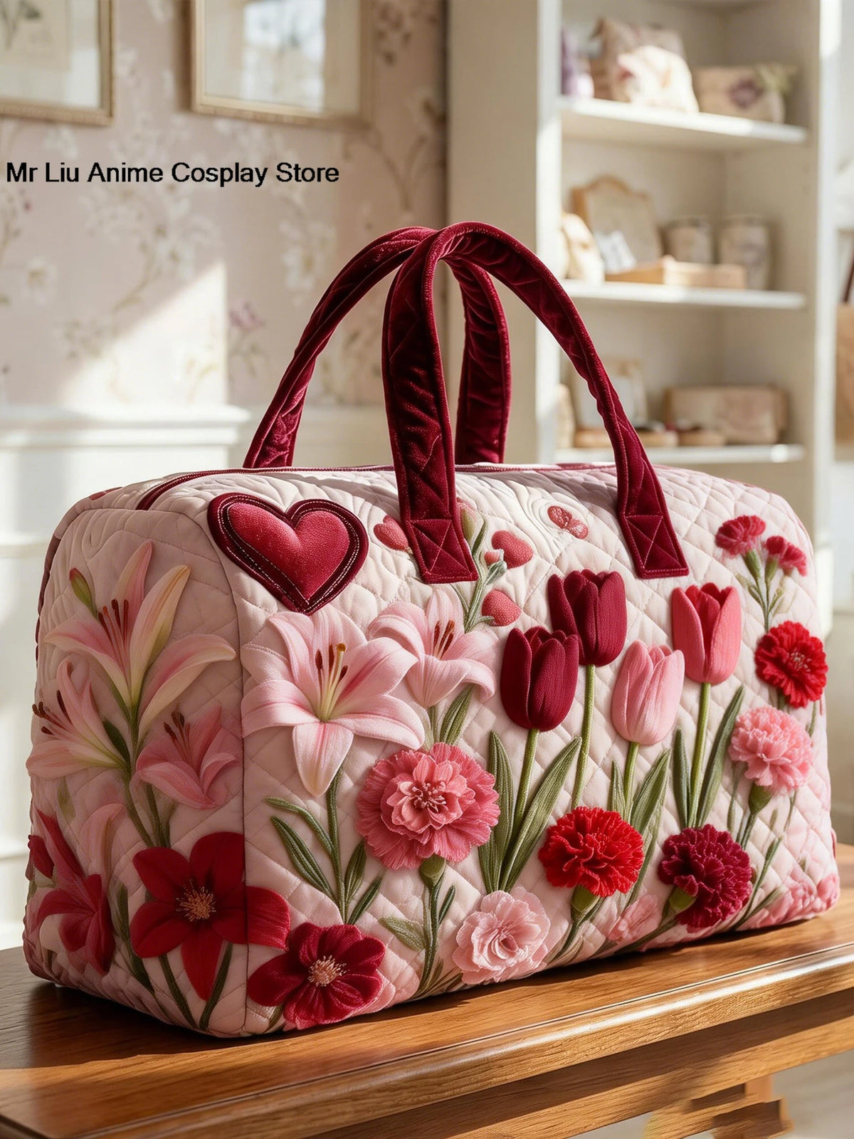 3D Floral Quilted Duffle Bag | 4 Designs | 2 Sizes