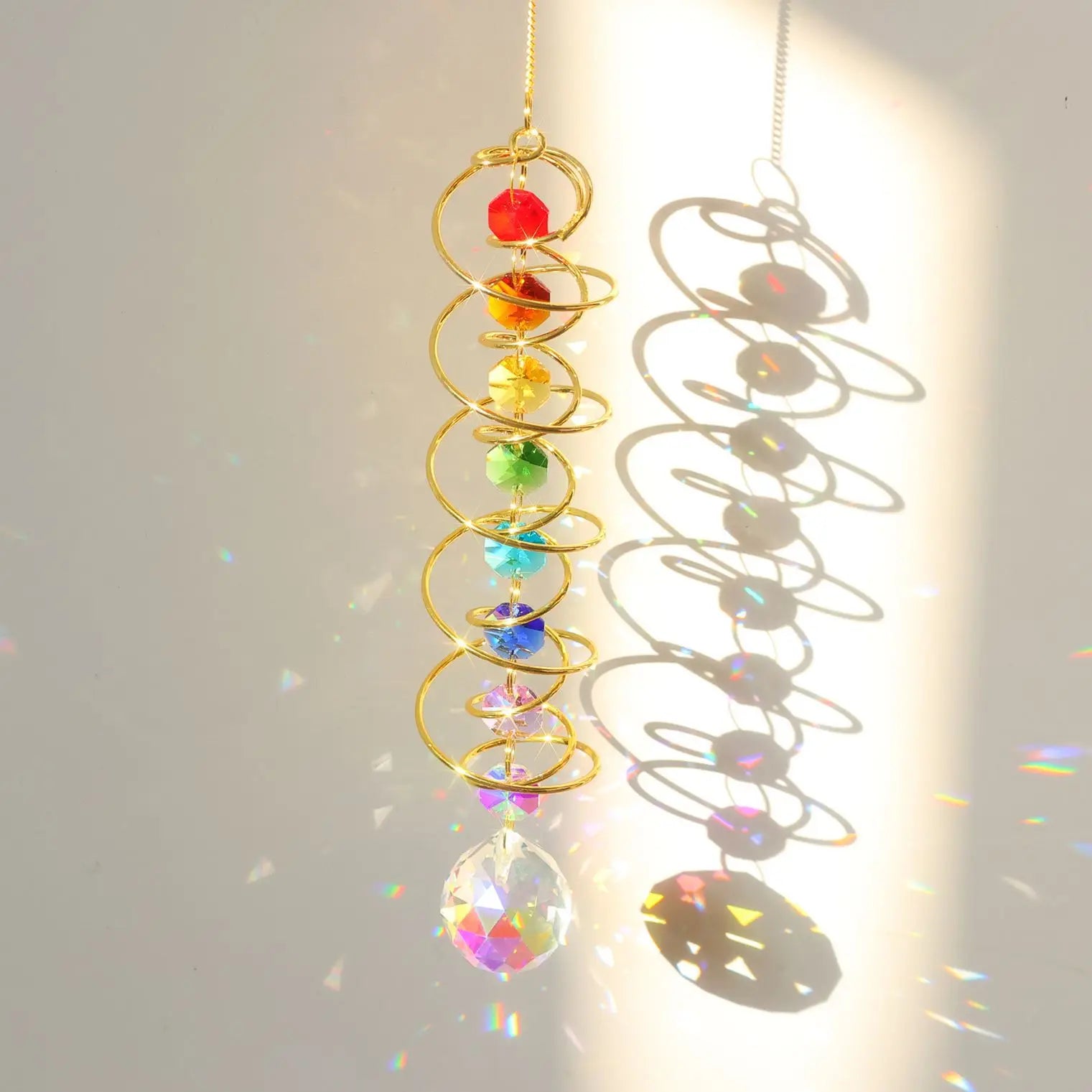 Spiral Tail Gazing Ball Crystal Suncatcher