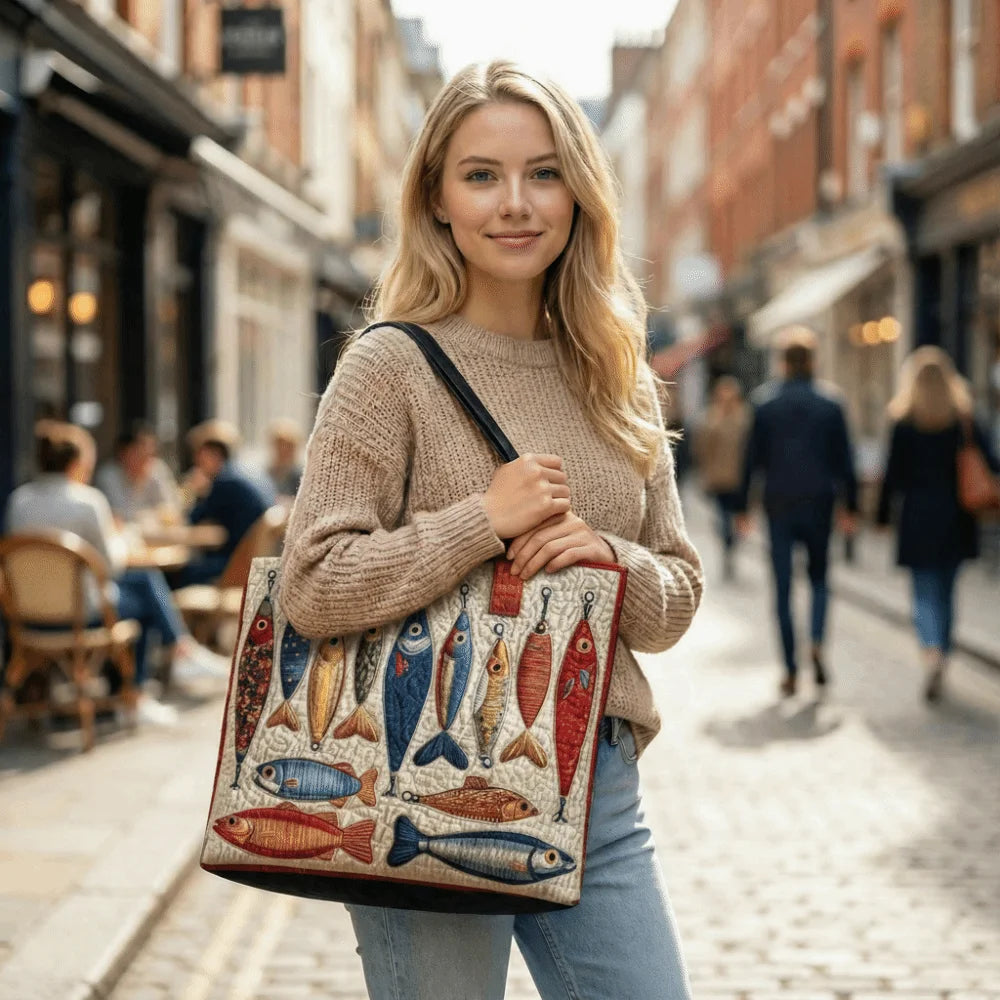 Vintage Quilted Canvas Tote Bag | 3D Art Prints for Nature & Animal Lovers