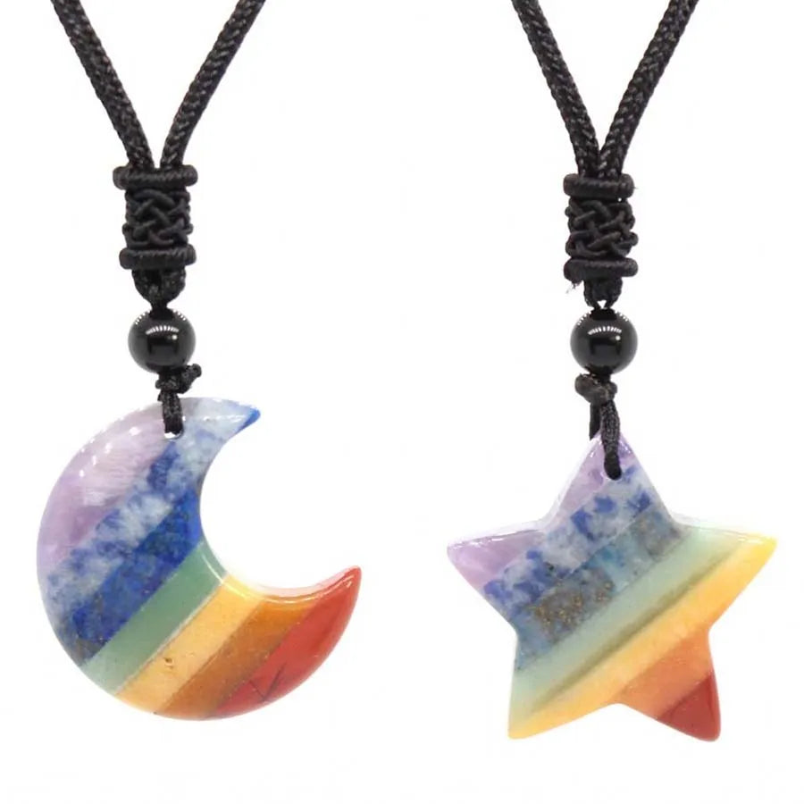 Natural Crystal Pendant Necklace | Healing Stone | 6 Sacred Shapes