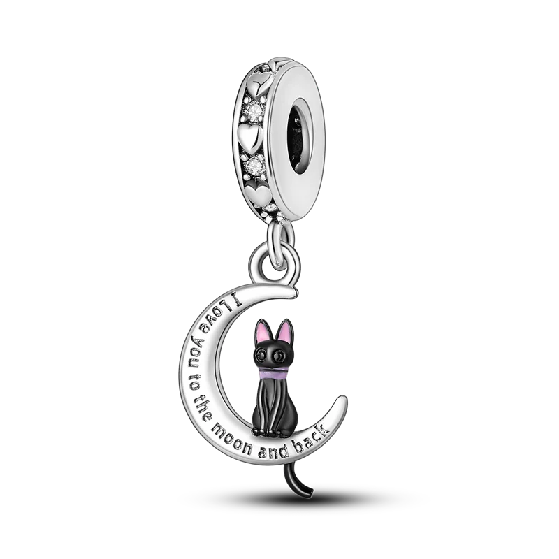 925 Sterling Silver Charm Holder Set – Bag Charm & Key Ring for DIY Jewelry