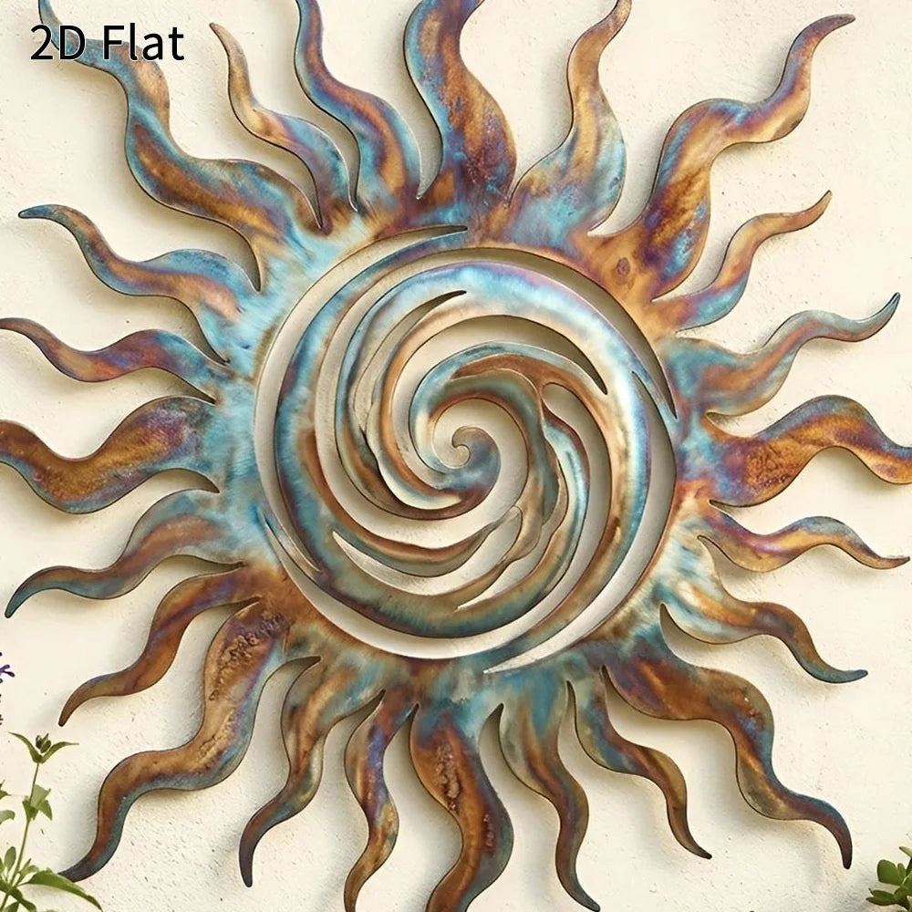Sunburst Swirl Iron Wall Art | Indoor & Outdoor