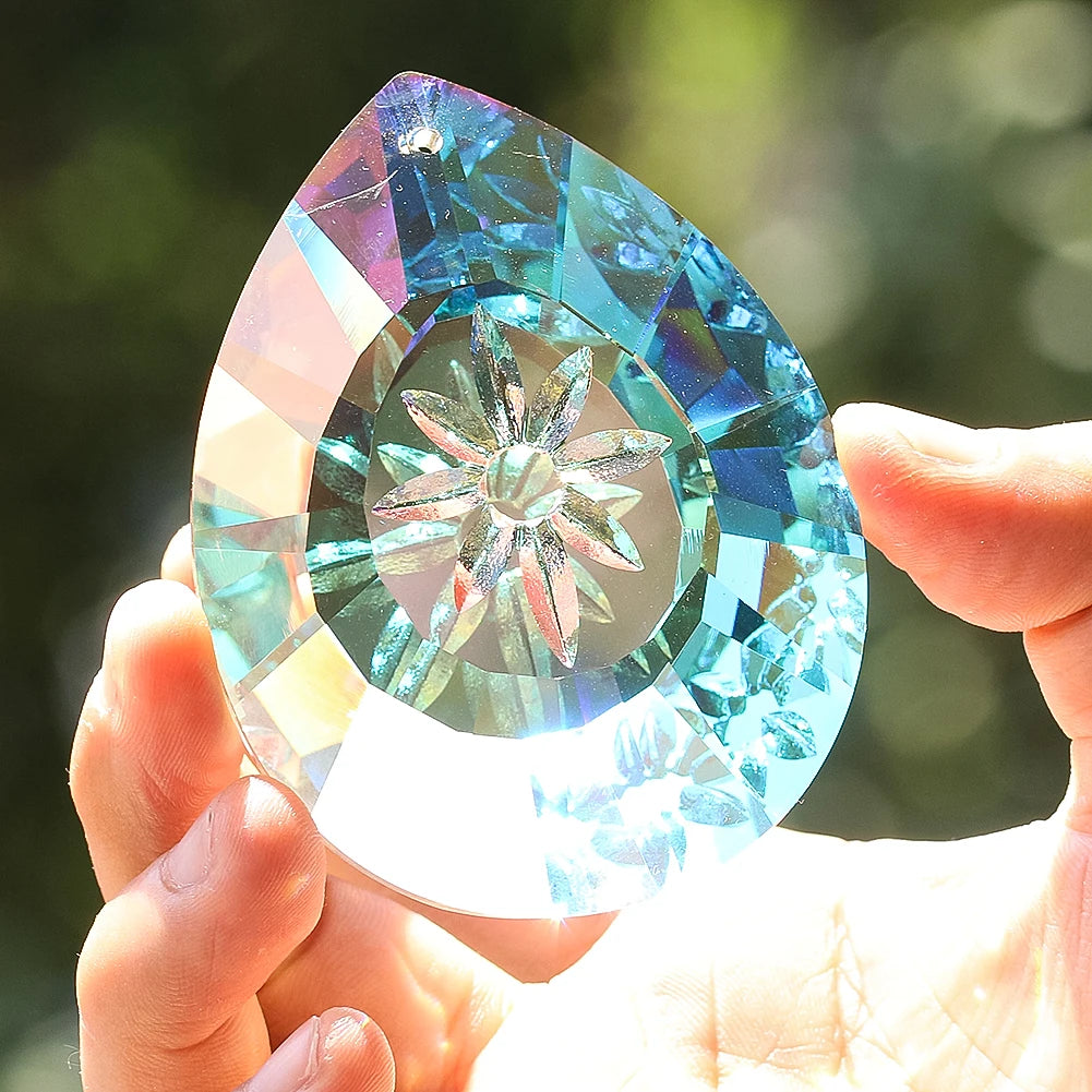 75mm Daisy Flower K9 Crystal Suncatcher Prism Pendant