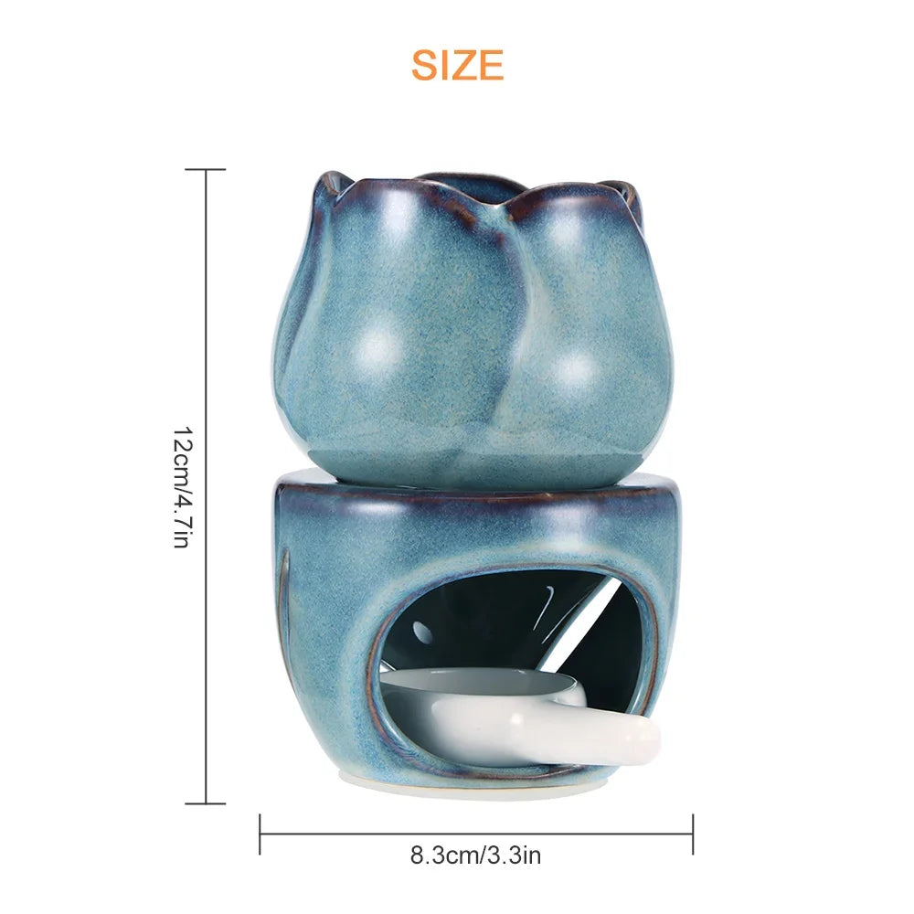 Aromatherapy Tulip Shaped Ceramic Incense Burner