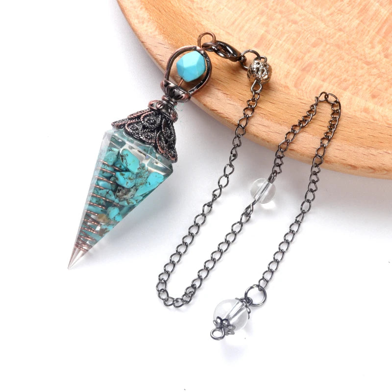 Crystal Pendulum Pendant | Natural Stone Dowsing Necklace