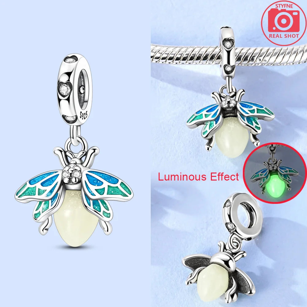Silver-Plated Moon & Heart Charm Bead | Nickel-Free Copper Pendant for Bracelets & Keychains