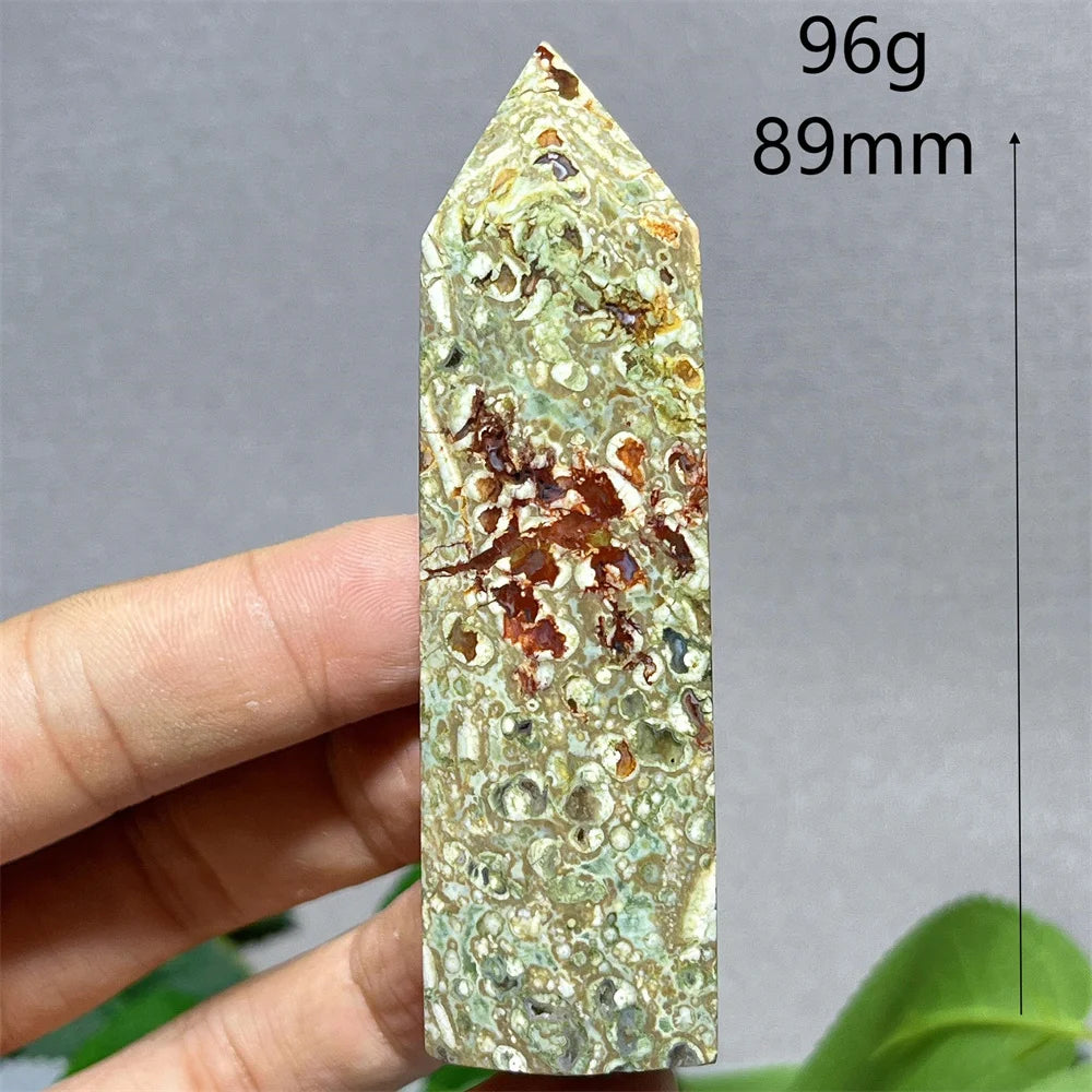 Natural Rainforest Crystal Tower — Flashy Quartz Mineral Wand for Reiki & Feng Shui