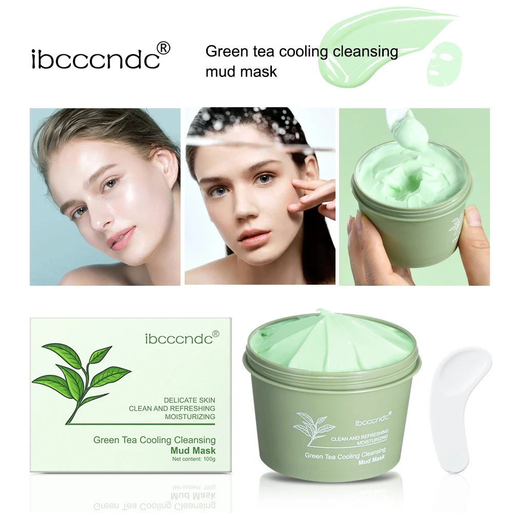 Green Tea Clay Mud Mask – 100g | Deep Cleansing & Pore Refining