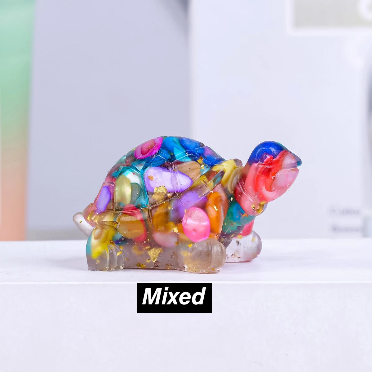 Natural Crystal Stone Turtle Statue — Reiki Figurine & Feng Shui Decor