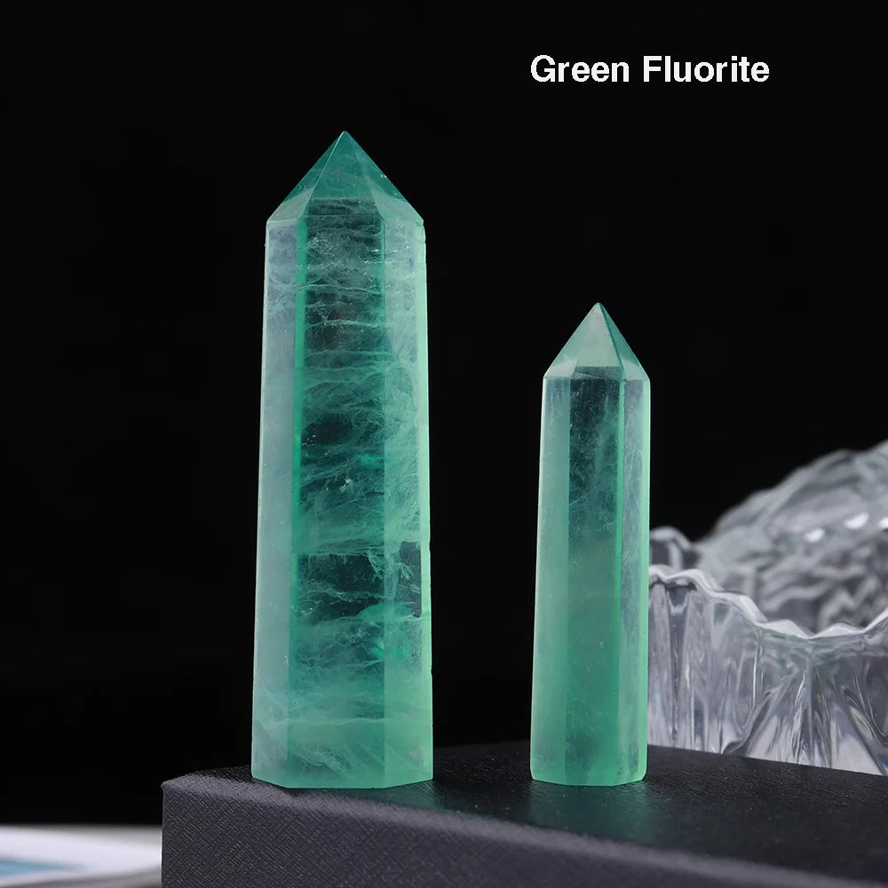 Natural Crystal Tower Wand — Choose Your Stone | Reiki Healing Point for Home Decor & Meditation