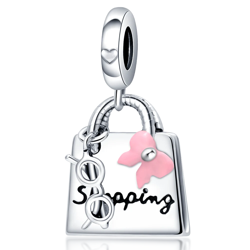 925 Sterling Silver Handbag Charm Pendant – Zircon DIY Bracelet & Necklace Gift