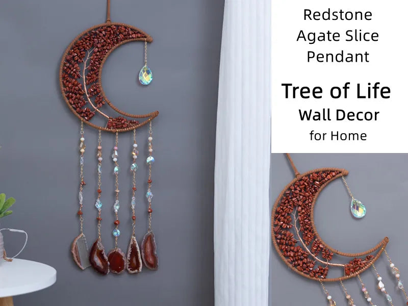 7 Chakra Crystal Tree of Life Hanging — Natural Gemstone Suncatcher