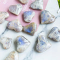 Blue Moonstone Heart Palm Stone | Hand-Carved · Love, Intuition & New Beginnings