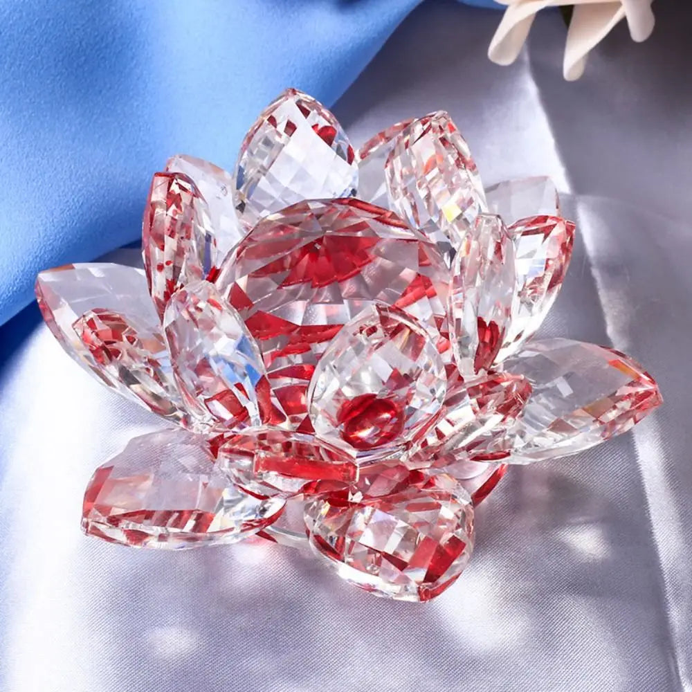 Crystal Lotus Flower Figurine — Healing Energy Home Decor & Gift