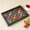Boho Wooden Decorative Tray | Rustic Handmade Storage & Serving Tray
