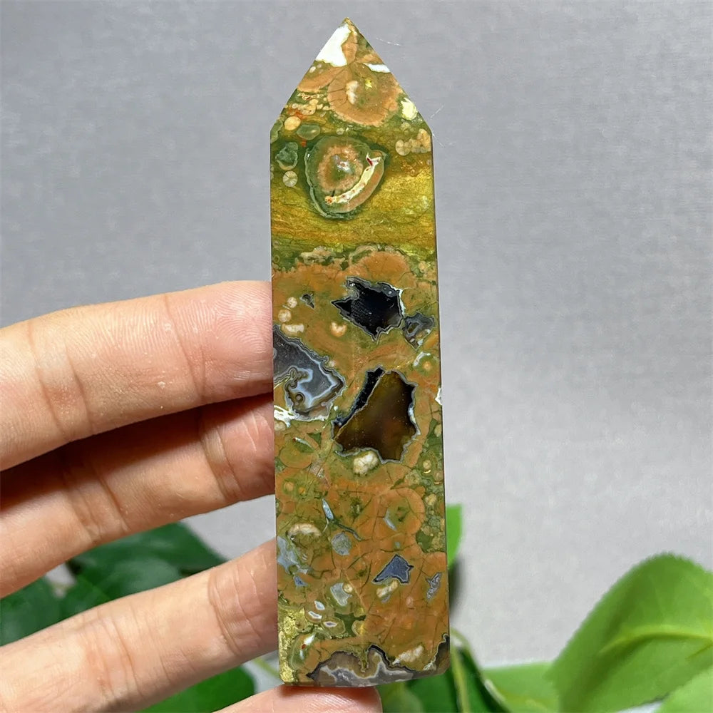 Natural Rainforest Crystal Tower — Flashy Quartz Mineral Wand for Reiki & Feng Shui