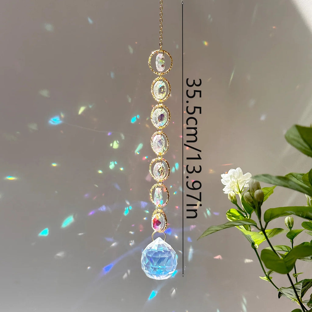 Rainbow Whimsy Crystal Suncatcher Mobile