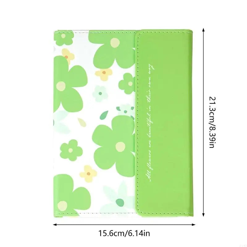 Floral PU Leather Notebook | 100-Page Lined Journal with Triple-Fold Closure