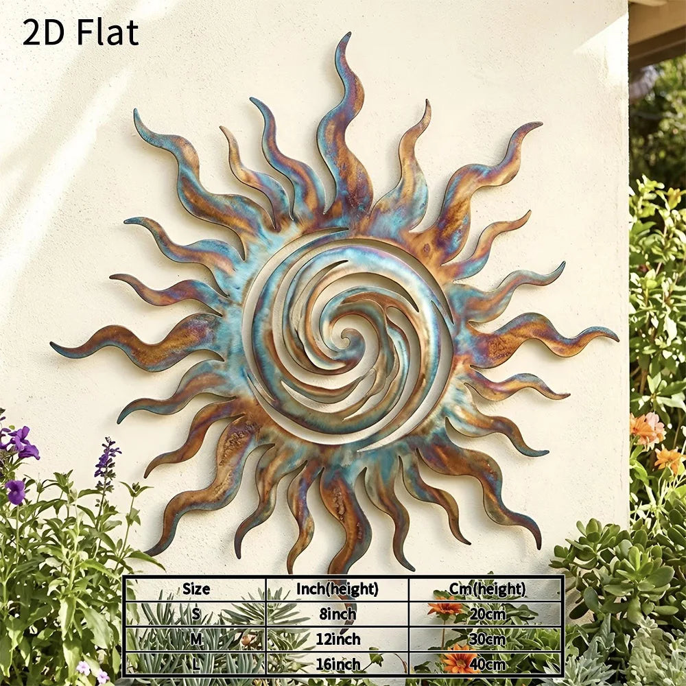 Sunburst Swirl Iron Wall Art | Indoor & Outdoor