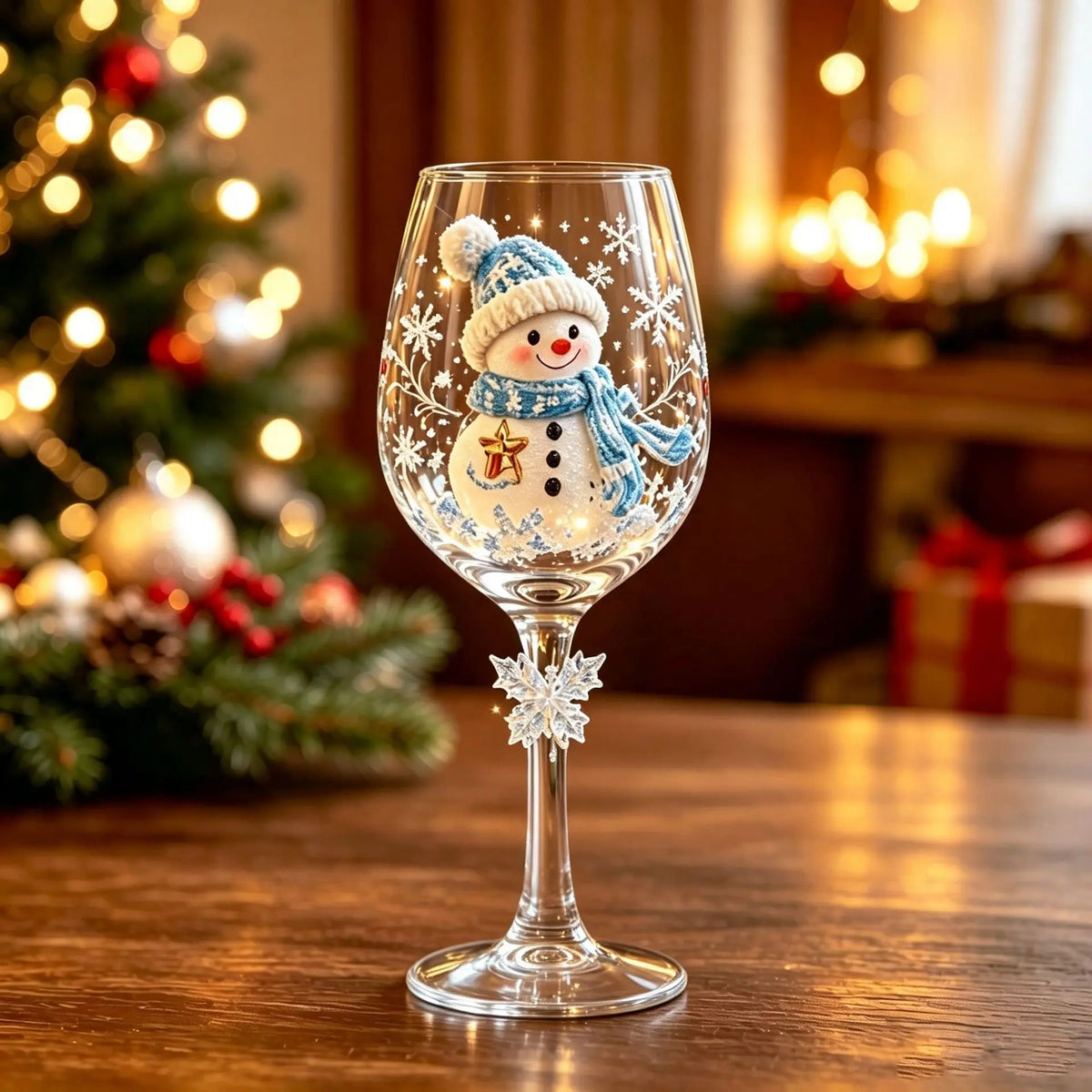Merry & Bright Christmas Glass Goblets