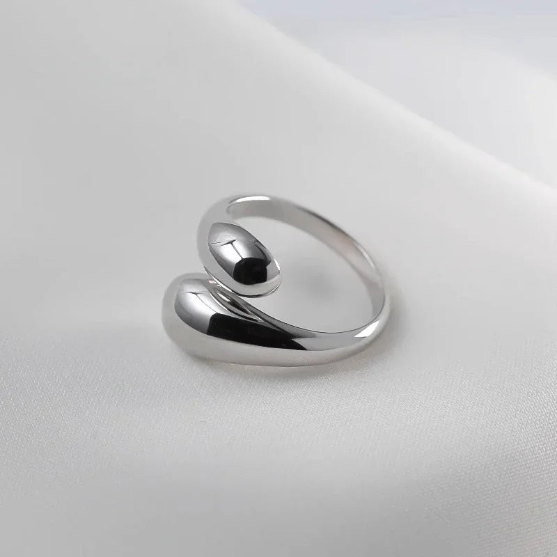 925 Sterling Silver Teardrop Open Ring