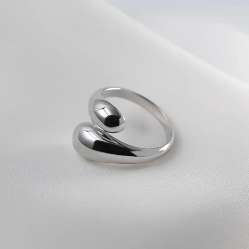 925 Sterling Silver Teardrop Open Ring