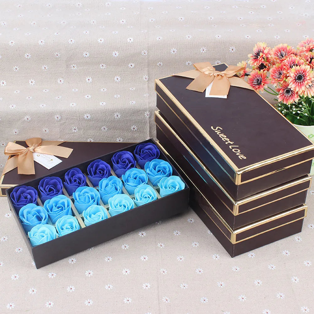 Rose Petal Soap Gift Box — 18 Scented Soaps